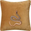 Housse de coussin brodée Cobra 50 x 50 cm, Jaune masala