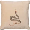 Housse de coussin brodée Cobra 50 x 50 cm, Beige