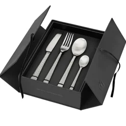 Hune couverts 16 pcs, Brushed satin hammered
