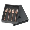 Hune fourchette à gâteau lot de 4, titane espresso