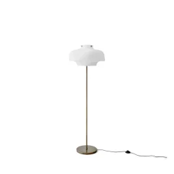 Lampadaire Copenhagen Sc14, opale, structure en laiton