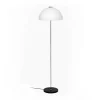 Lampadaire Kupoli, Noir-détails métalliques-abat-jour blanc