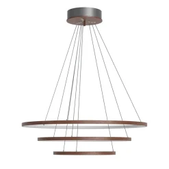 Lampe de plafond Trione Ø80 cm, Noyer