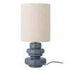 Lampe de table Fabiola Ø24x51 cm, Verre bleu-lin