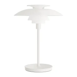 Lampe de table portable PH 80, Verre opalin blanc, blanc