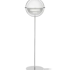 Lampe sur pied Multi-Lite, Chrome-blanc