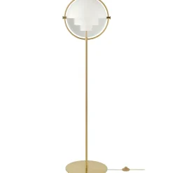 Lampe sur pied Multi-Lite, Laiton-blanc