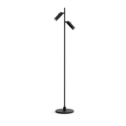 Lampe sur pied Pipeline, Noir mat, double