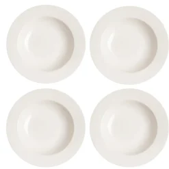 Lot de 4 assiettes creuses Kalk 23cm, blanc