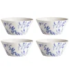 Lot de 4 bols Havspil 60cl, bleu-blanc