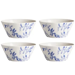 Lot de 4 bols Havspil 60cl, bleu-blanc