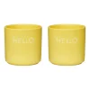 Lot de 2 coquetiers Design Letters, Hello-yellow