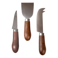 Lot de 3 couteaux à fromages Astrid, Marron-argent