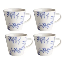 Lot de 4 mugs Havspil 30cl, bleu-blanc