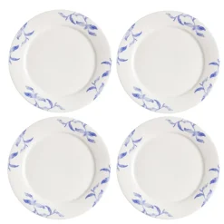 Lot de 4 petites assiettes Havspil 21cm, bleu-blanc