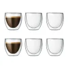 Lot 6 verres Pavina double paroi, 0,08 L