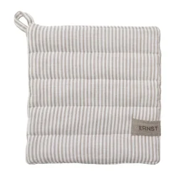 Manique Ernst rayée 23x25 cm, Rayé beige-blanc