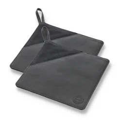Manique Pillivuyt Gourmet 20,5x20,5 cm, lot de 2, Cuir noir