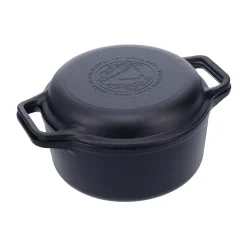 Marmite et poêle à griller en fonte pré-assaisonnée, 2 pièces