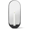 Miroir/Bougeoir Glim oval 12x28 cm, Noir