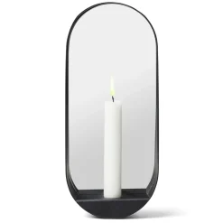 Miroir/Bougeoir Glim oval 12x28 cm, Noir