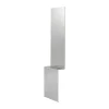 Miroir mural Pleat, Acier poli, 227x57 cm