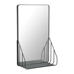 Miroir Nod avec étagère 30x50 cm, Black