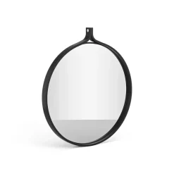 Miroir rond Comma Ø52 cm, Frêne noirci