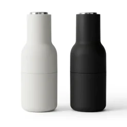 Moulin à poivre et à sel Bottle Grinder lot de 2, Ash-carbon (couvercle en acier)