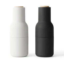 Moulin à poivre et à sel Bottle Grinder lot de 2, Ash-carbon (couvercle en hêtre)