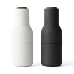 Moulin à poivre et à sel Bottle Grinder lot de 2, Ash-carbon (couvercle en noyer)