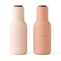 Moulin à poivre et à sel Bottle Grinder lot de 2, Nudes (couvercle en noyer)