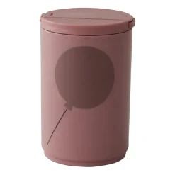 Mug thermos avec paille 33 cl Design Letters, Rose cendré