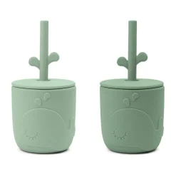 Mug Wally avec paille peekaboo, lot de 2, Vert