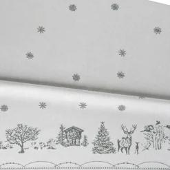 Nappe Julemorgen, Blanc-vert, 140x240 cm