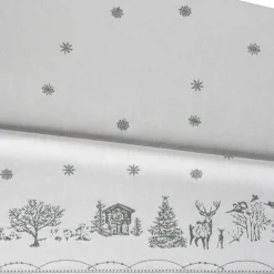 Nappe Julemorgen, Blanc-vert, 140x340 cm