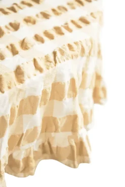 Nappe Kullavik Ø170 cm, Jaune-blanc