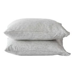 Oreiller Stonewashed linen 50x60 cm Lot de 2, Grey-white