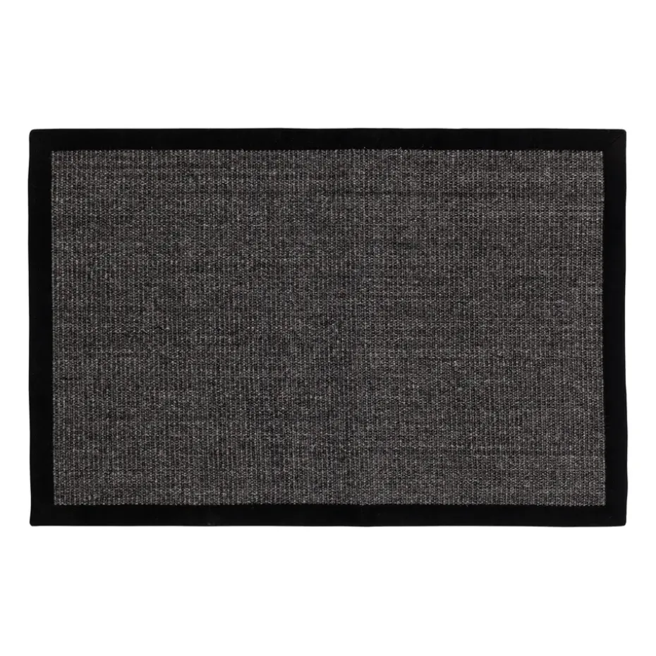Paillasson en sisal noir Jenny, 60x90 cm