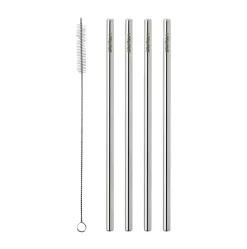 Pailles réutilisables Stelton Lot de 4, Steel