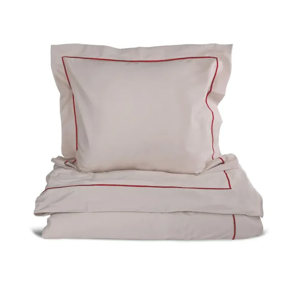 Parure de lit Carl 150x210 cm, Beige-bordeaux.