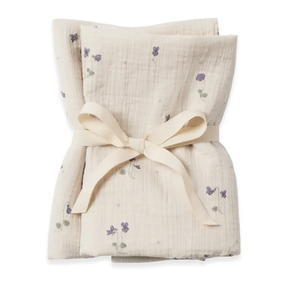 Petite Couverture Viola Muslin 2 pièces, 60x60 cm