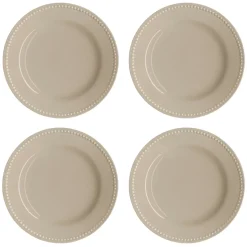 Petite assiette Dots 22cm Lot de 4, Beige