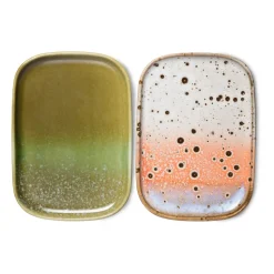 Petit plateau 70's lot de 2, Asteroids / Grass