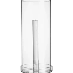 Photophore en verre pour bougie 29 cm, Transparent