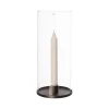 Photophore pour bougies chandelier 28 cm, Aluminium noir