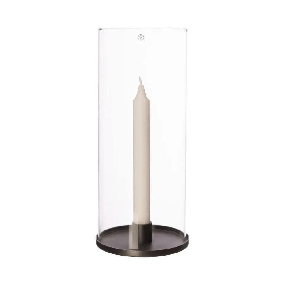 Photophore pour bougies chandelier 28 cm, Aluminium noir