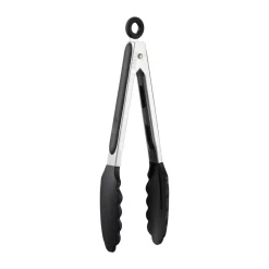 Pince de cuisine Kiah protection silicone noire, Acier inoxydable