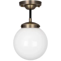 Plafonnier Alley IP44, Laiton antique-blanc
