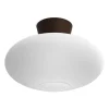 Plafonnier XL Bullo verre opale Ø38 cm, Oxyde